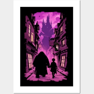 Embarking on a Mystical Journey - Purple - Fantasy Posters and Art